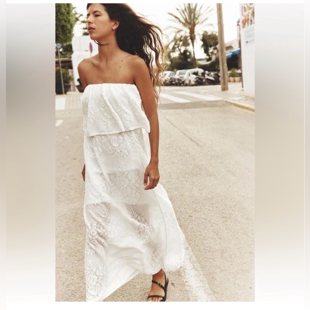 Zara strapless knit bandeau dress